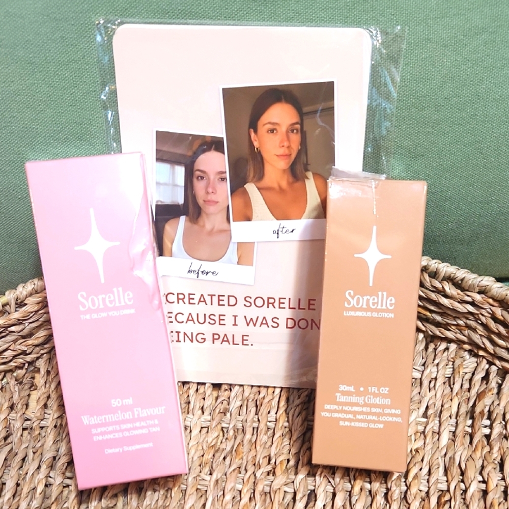 SORELLE the Glow You Drink + Tanning Glotion